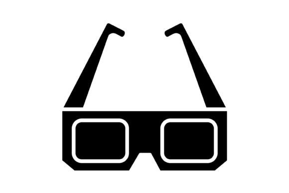 3D Glasses Glyph Icon: Versatility in Every Format