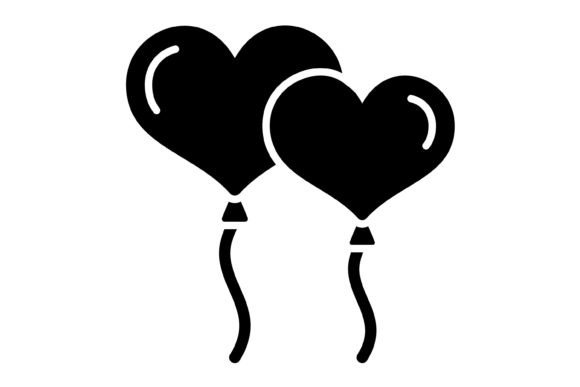 Balloons Glyph Icon: Elevate Your Designs with This Versatile Vector Set