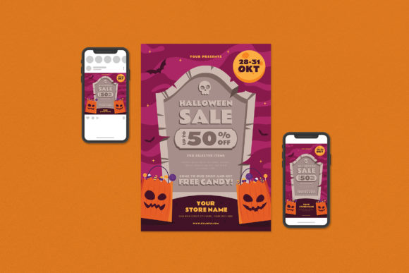 Conjure Professional Halloween Marketing with This Flyer Set