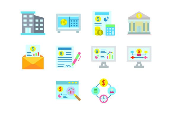 Elevate Your Brand with the 10 Business Flat Icons Bundle