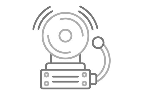 Firefighter Bell Greyscale Line Icon: Your Go-To Design Asset