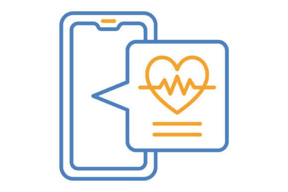 Heart Rate Blue & Orange Line Icon: A Modern Pulse for Your Brand