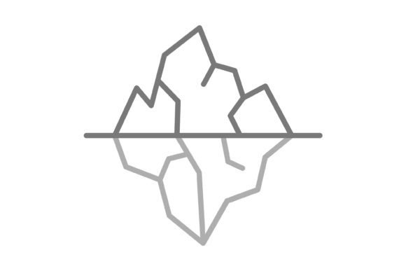 Iceberg Greyscale Line Icon: A Modern Design Essential