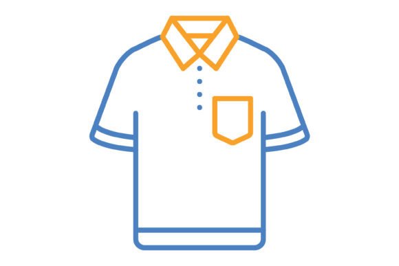 Integrating the Shirt Blue & Orange Line Icon Into Your Design Assets