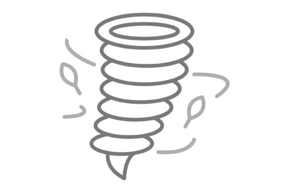 Tornado Greyscale Line Icon: Versatile Design Asset