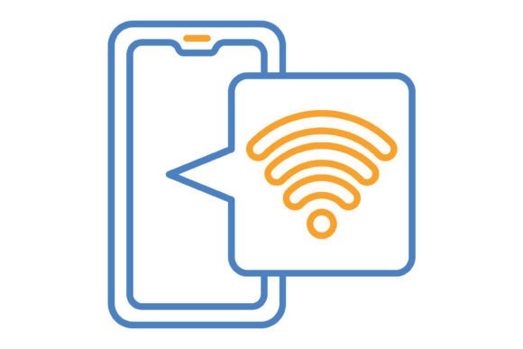 Wifi Blue & Orange Line Icon: A Modern Digital Essential